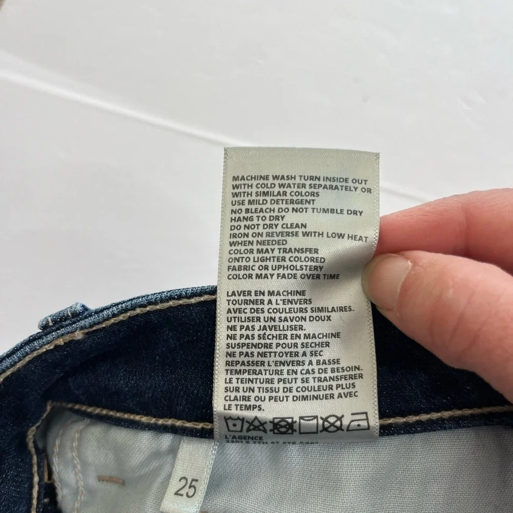 L’agence Women Margot High Rise Skinny Jeans Fray Ankle Hem Blue Size 25